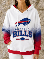 Women's Football Printed Crewneck Sweatshirt