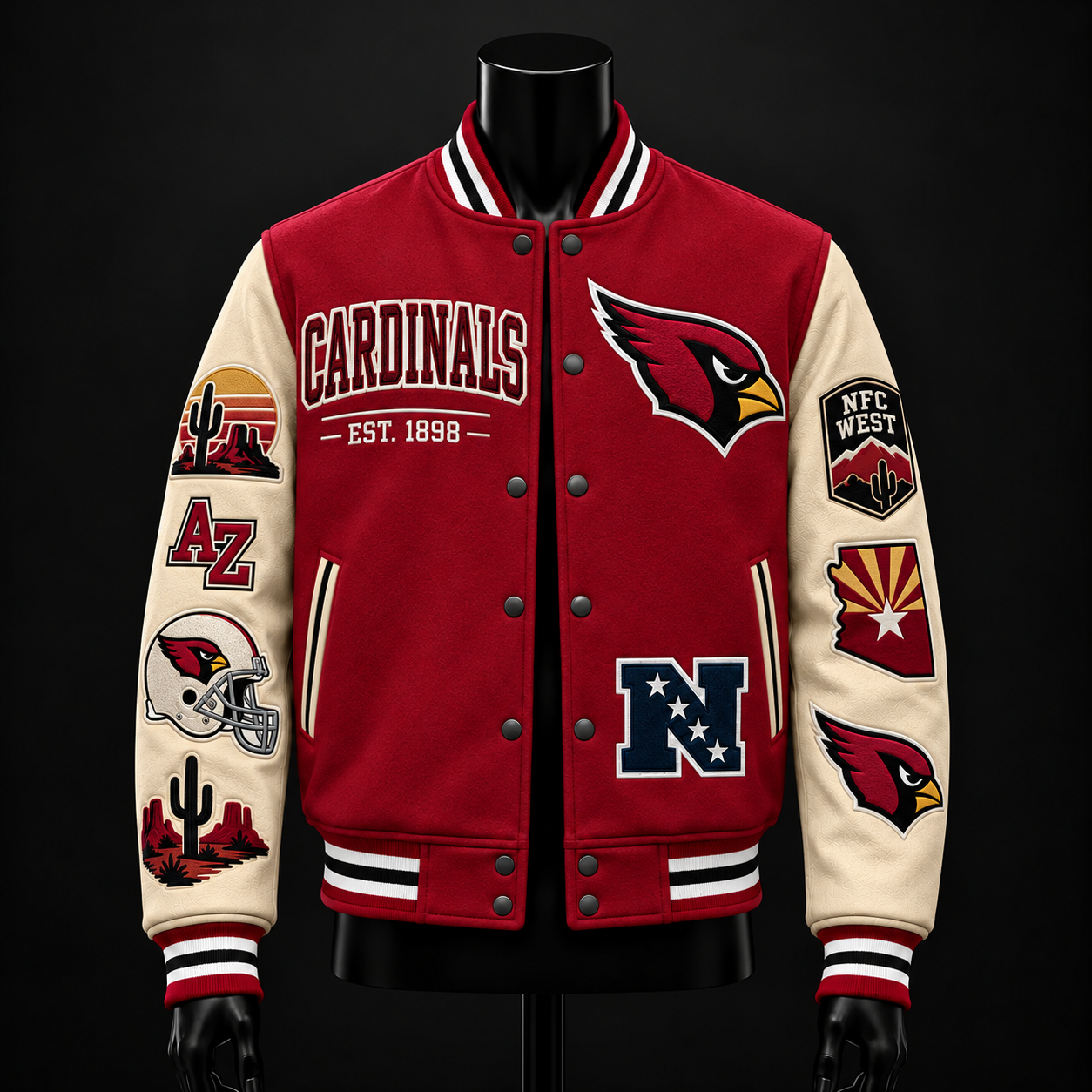 Arizona Cardinals NFL football fan waffle long sleeve shirt