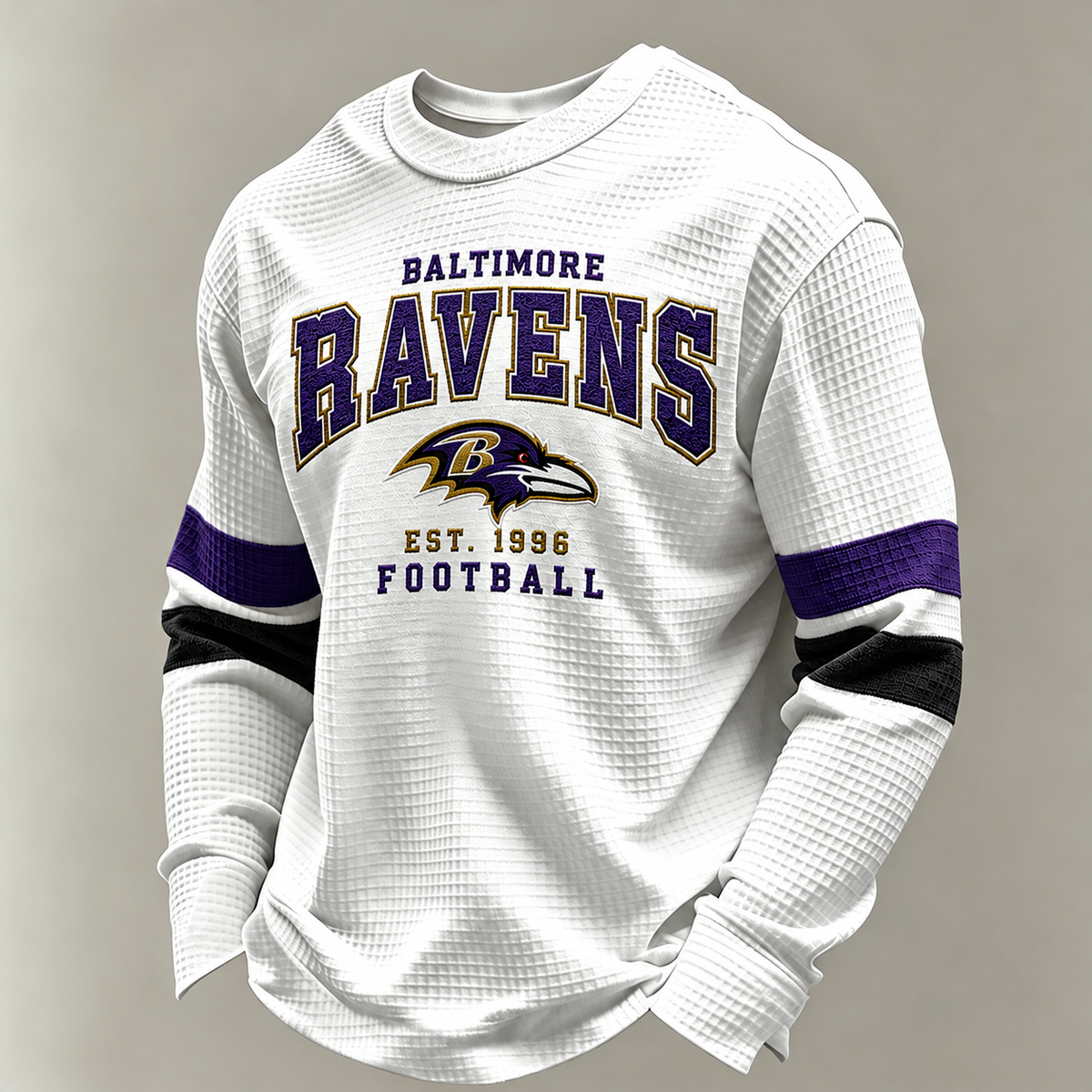 Baltimore Ravens Vintage Heritage white waffle long sleeve football fan shirt