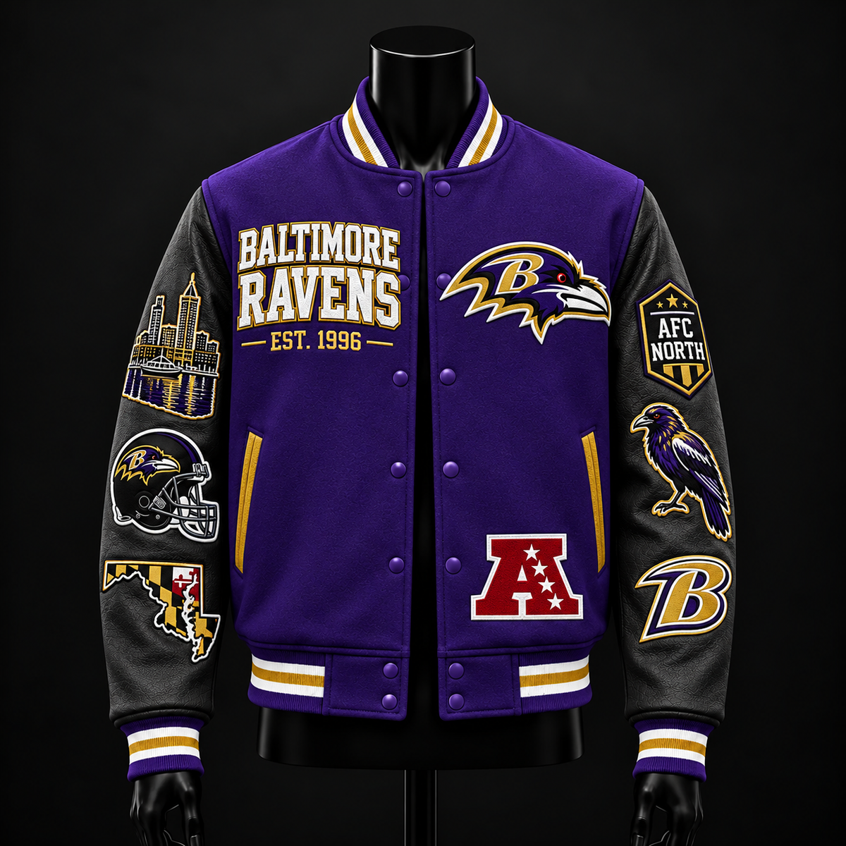 Baltimore Ravens NFL football fan waffle long sleeve shirt