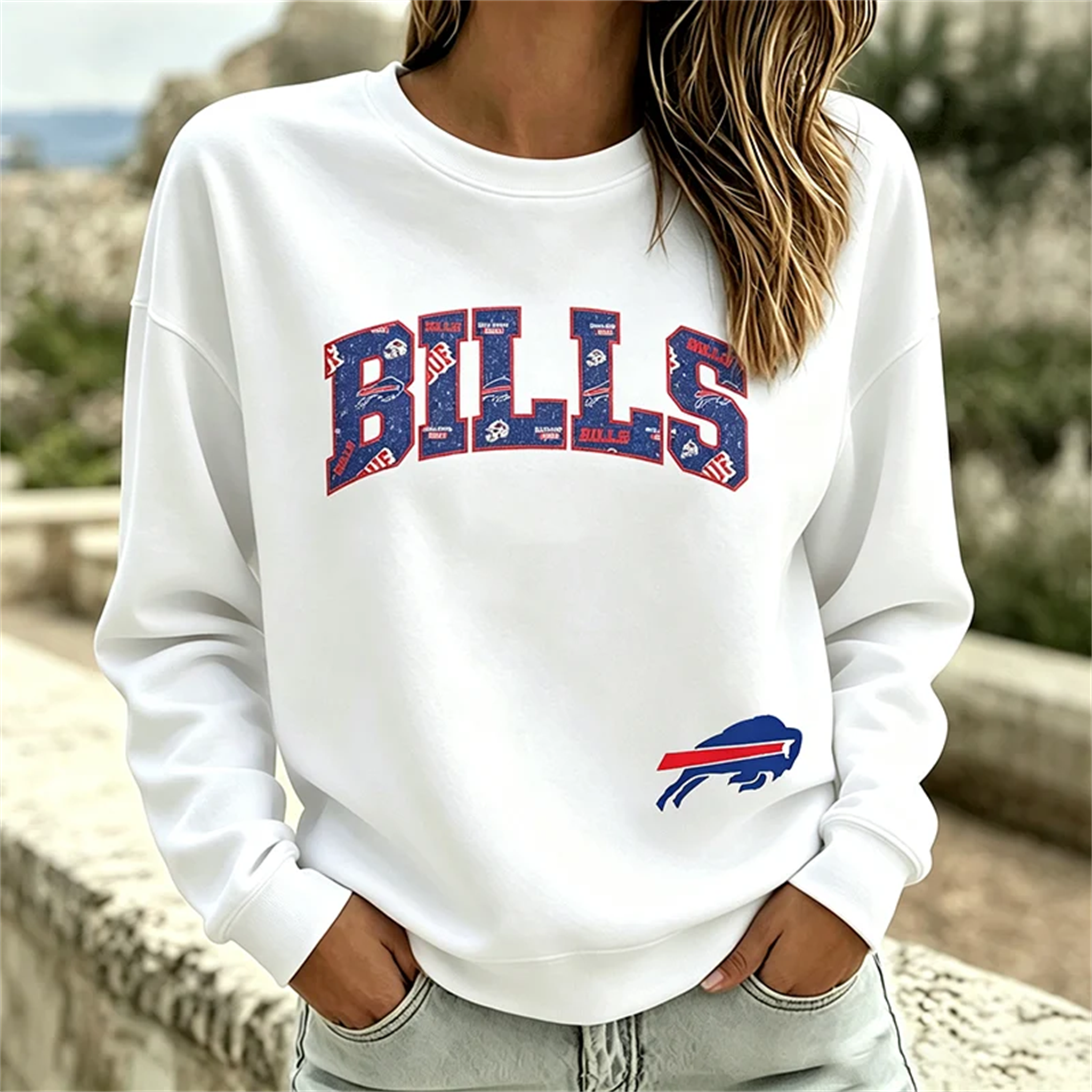 Buffalo Bills NFL football fan waffle long sleeve shirt