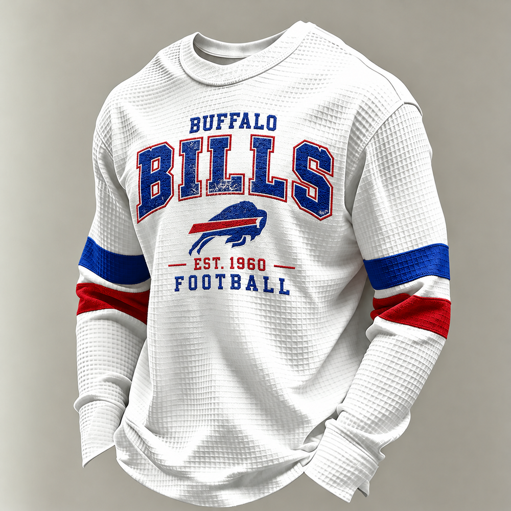 Buffalo Bills Vintage Heritage white waffle long sleeve football fan shirt