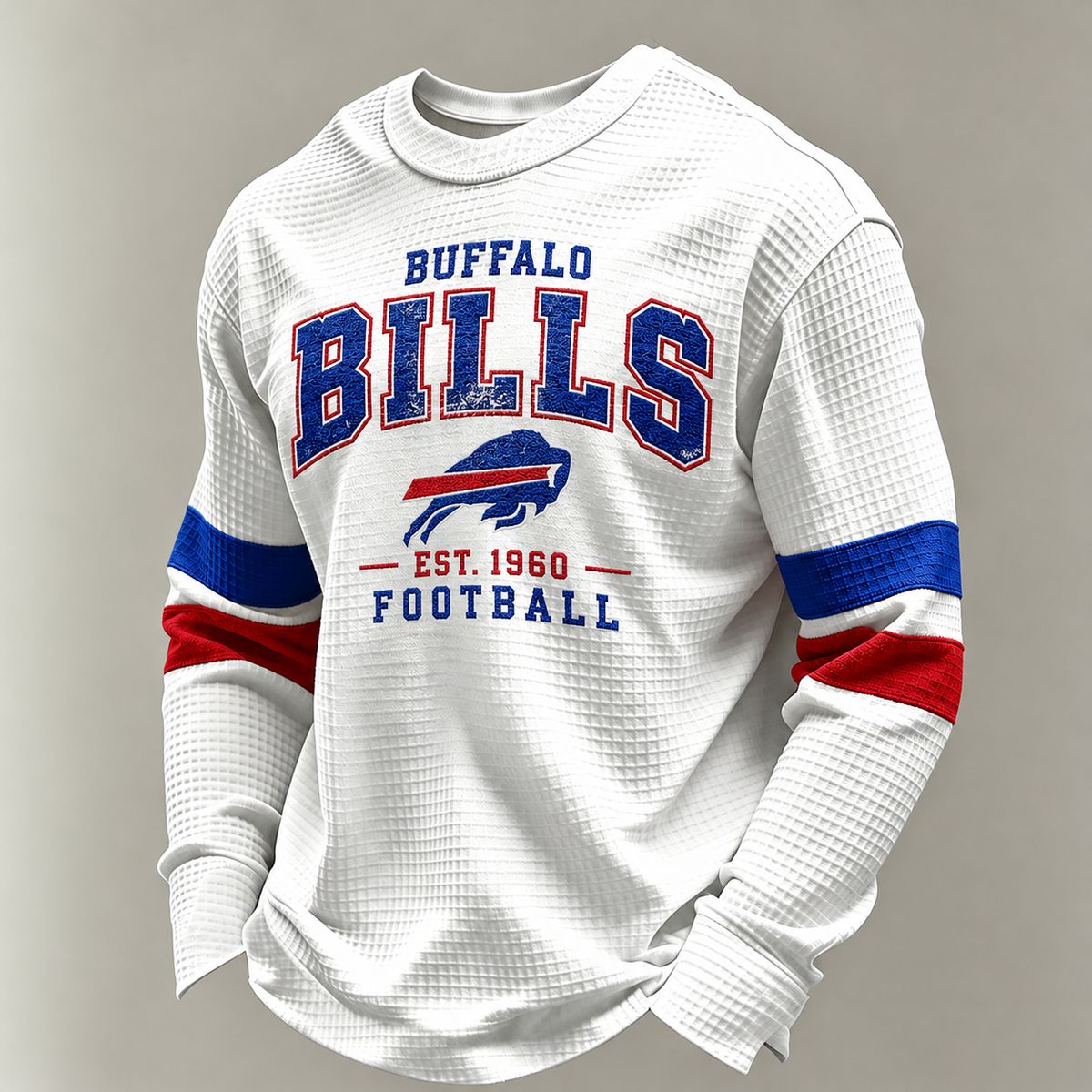 Buffalo Bills Vintage Heritage white waffle long sleeve football fan shirt