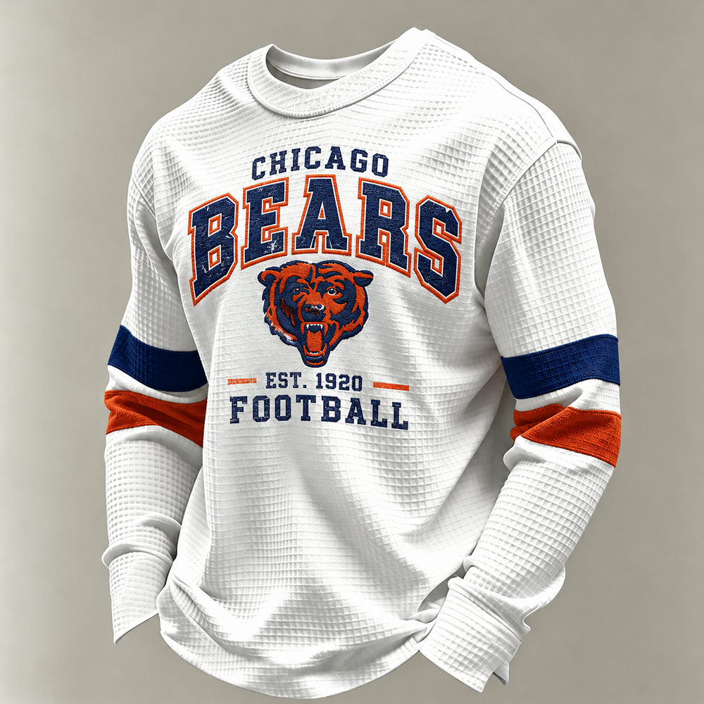 Chicago Bears Vintage Heritage white waffle long sleeve football fan shirt