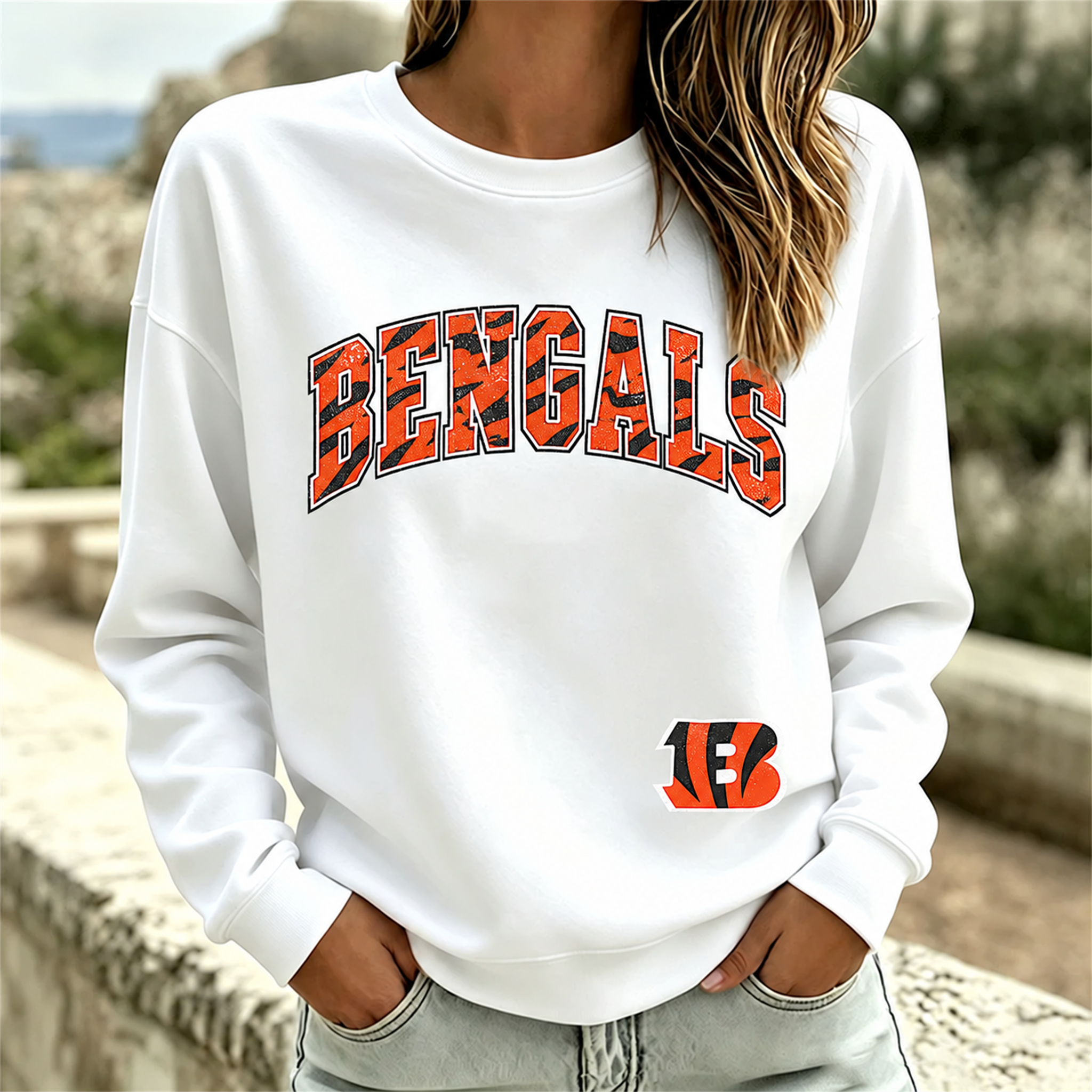 Cincinnati Bengals NFL football fan waffle long sleeve shirt