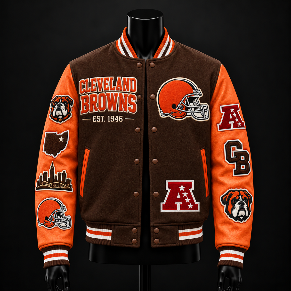 Cleveland Browns NFL football fan waffle long sleeve shirt