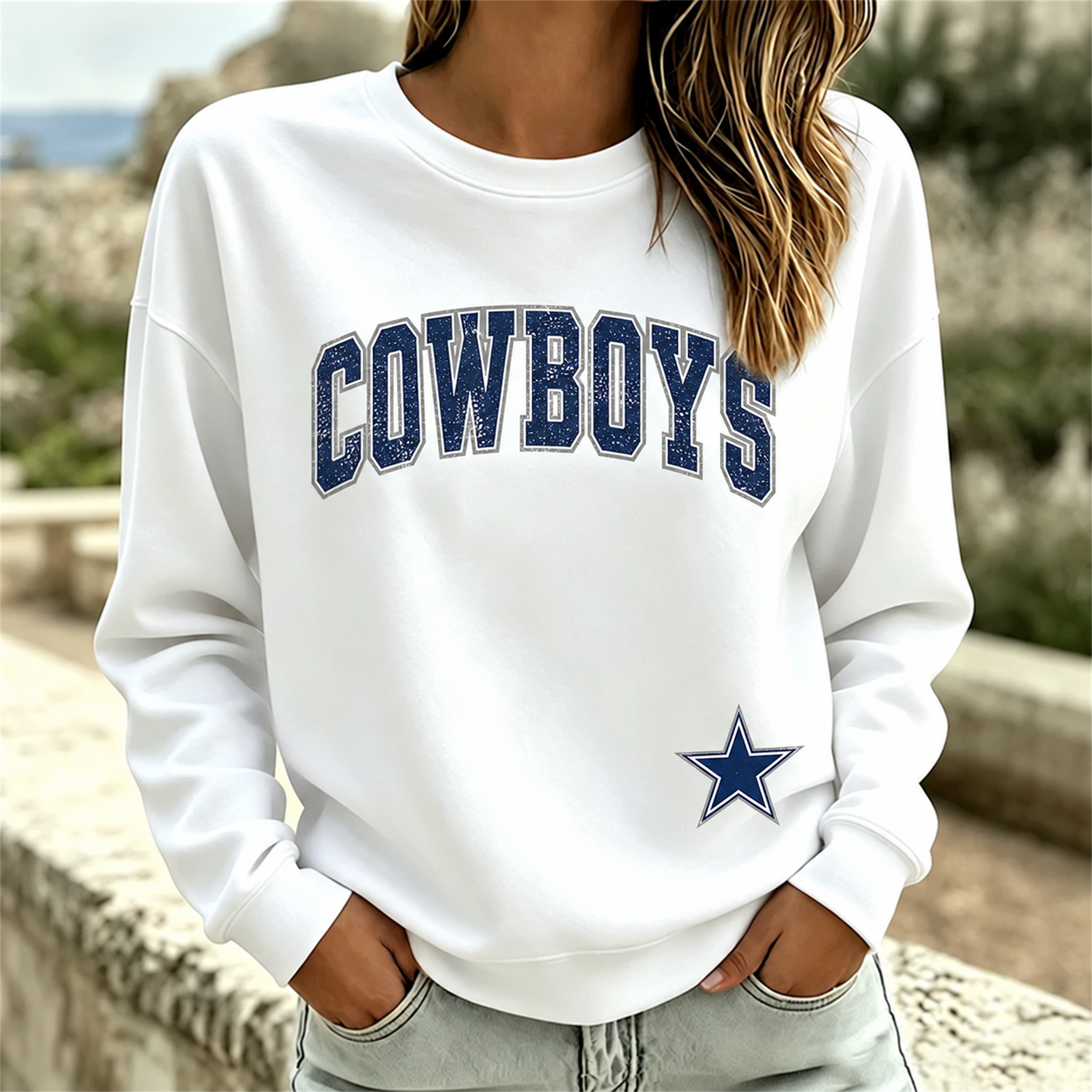Dallas Cowboys NFL football fan waffle long sleeve shirt