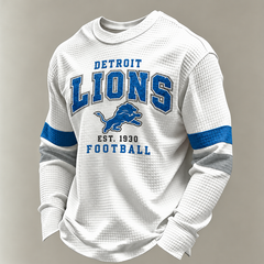 Detroit Lions Vintage Heritage white waffle long sleeve football fan shirt