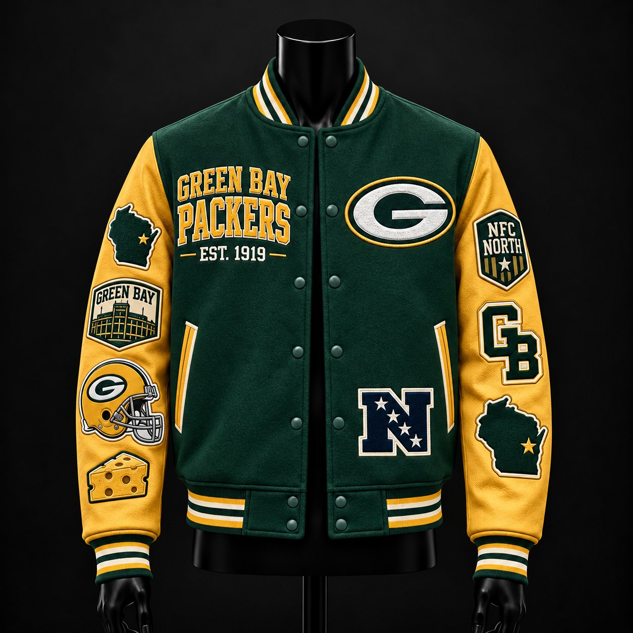 Green Bay Packers NFL football fan waffle long sleeve shirt