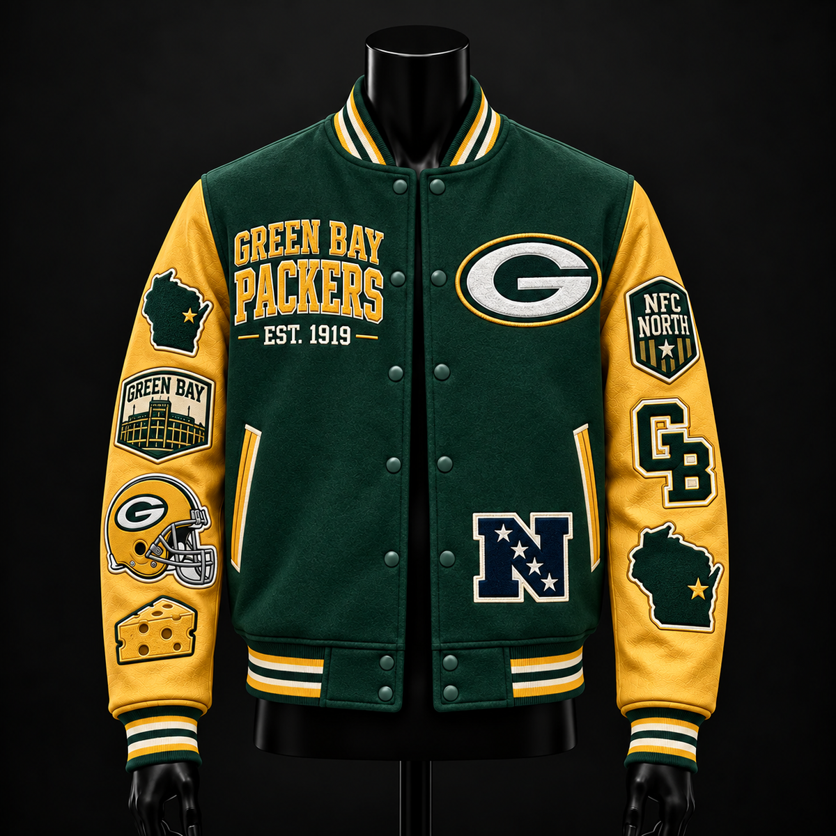 Green Bay Packers NFL football fan waffle long sleeve shirt