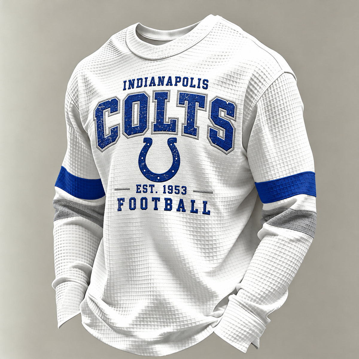 Indianapolis Colts Vintage Heritage white waffle long sleeve football fan shirt