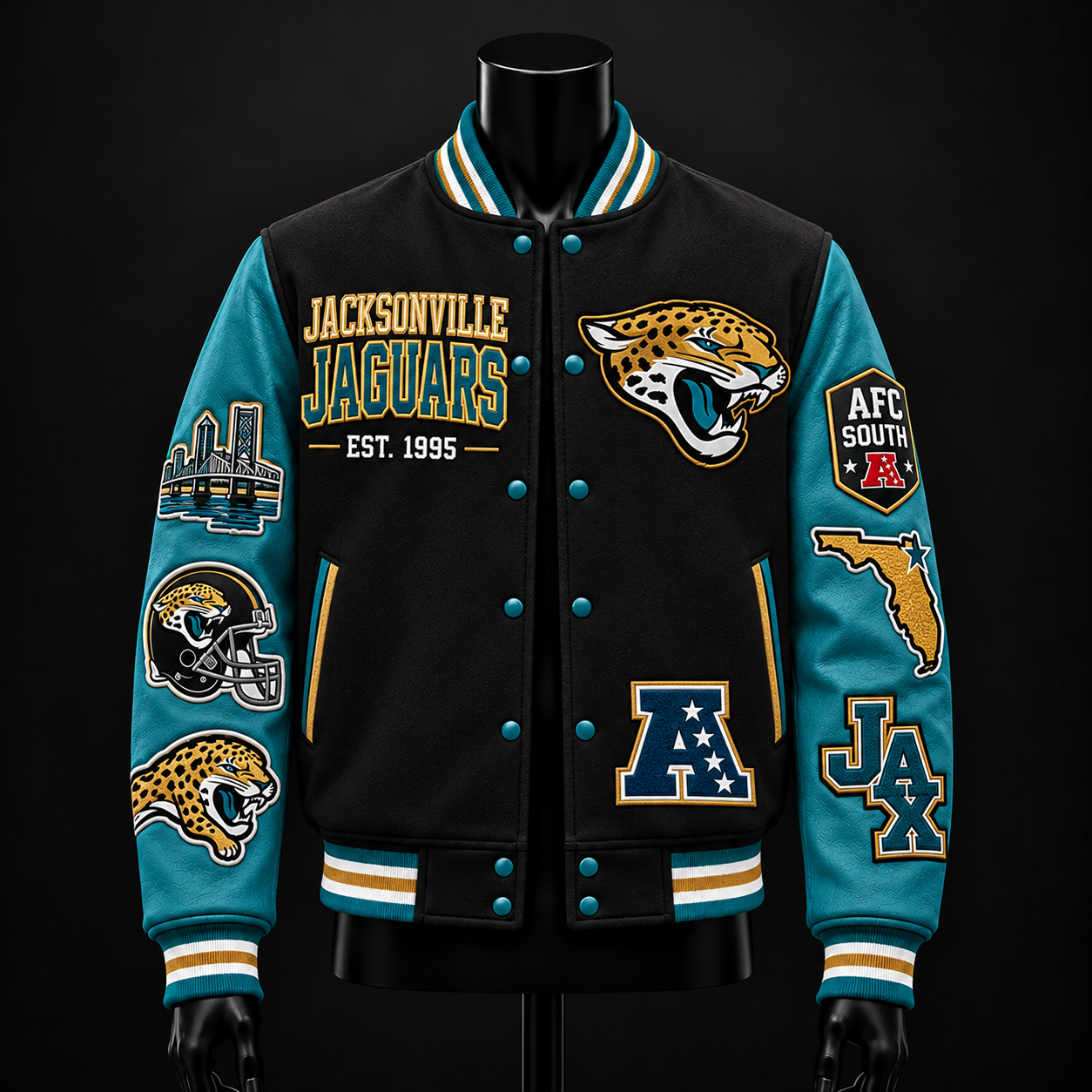 Jacksonville Jaguars NFL football fan waffle long sleeve shirt