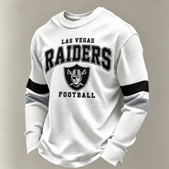 Las Vegas Raiders Classic Football white waffle long sleeve football fan shirt