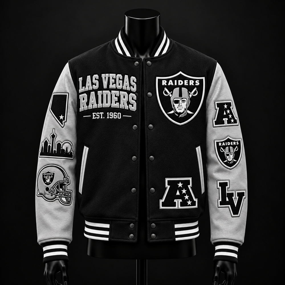 Las Vegas Raiders NFL football fan waffle long sleeve shirt