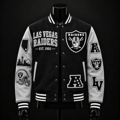 Las Vegas Raiders NFL football fan waffle long sleeve shirt