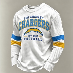 Los Angeles Chargers Vintage Heritage white waffle long sleeve football fan shirt