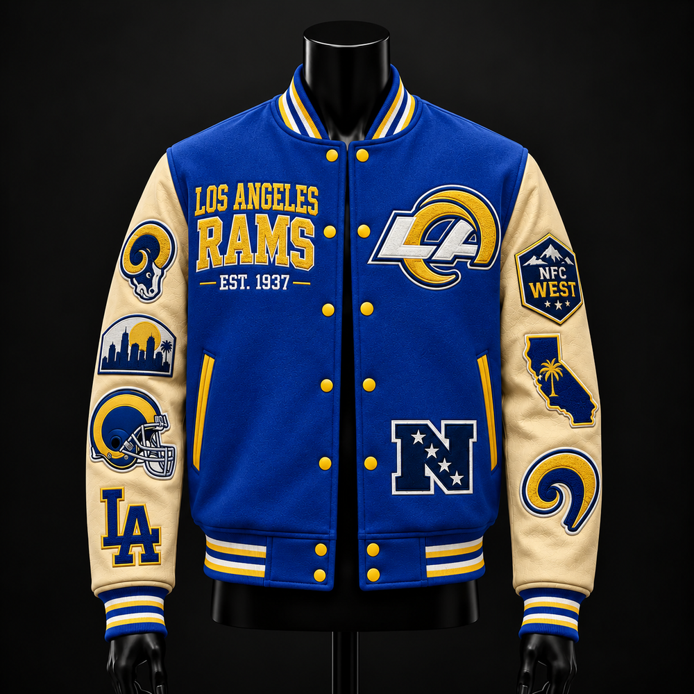 Los Angeles Rams NFL football fan waffle long sleeve shirt