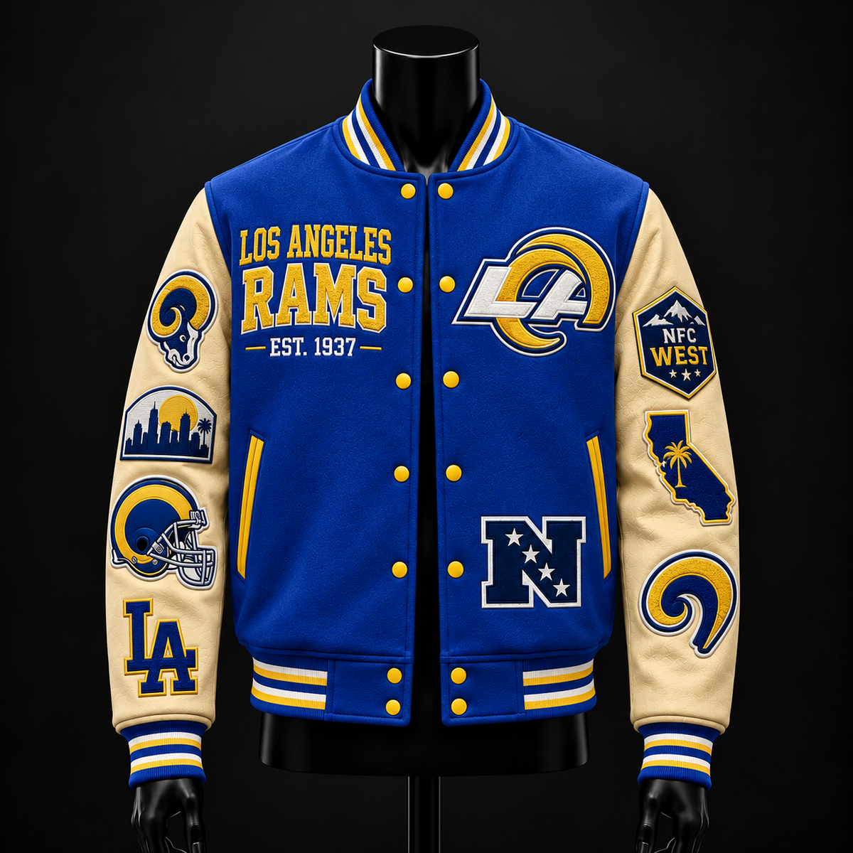 Los Angeles Rams NFL football fan waffle long sleeve shirt