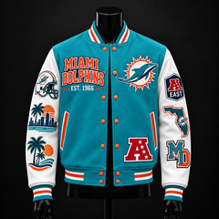Miami Dolphins NFL football fan waffle long sleeve shirt