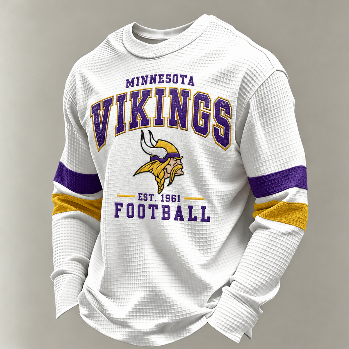 Minnesota Vikings Vintage Heritage white waffle long sleeve football fan shirt