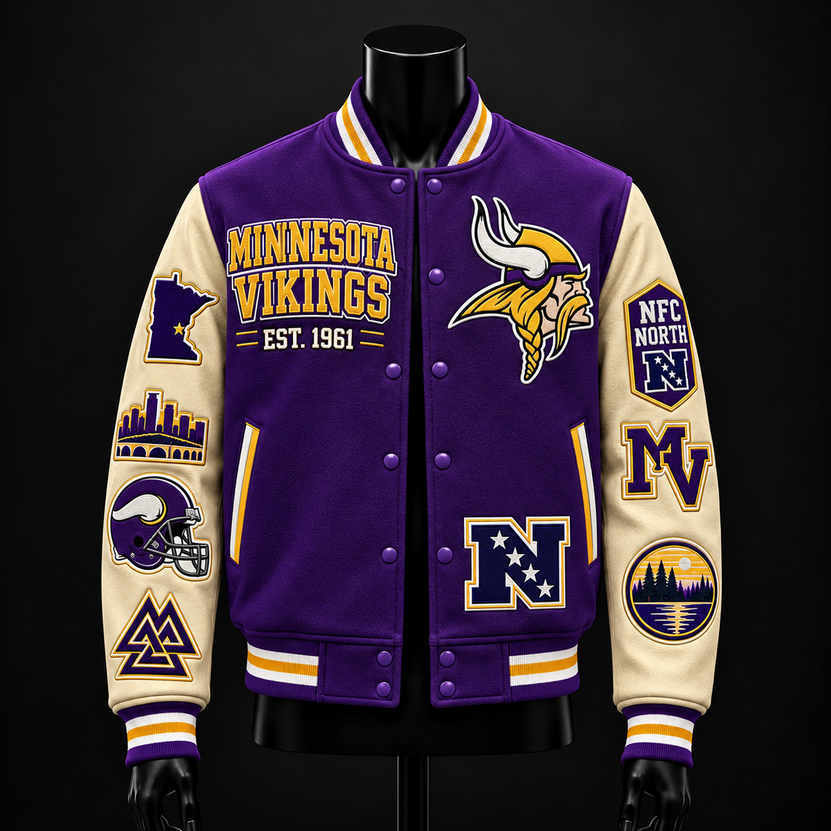 Minnesota Vikings NFL football fan waffle long sleeve shirt