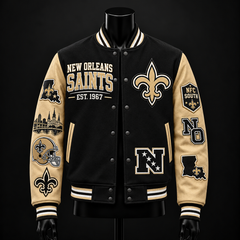 New Orleans Saints NFL football fan waffle long sleeve shirt