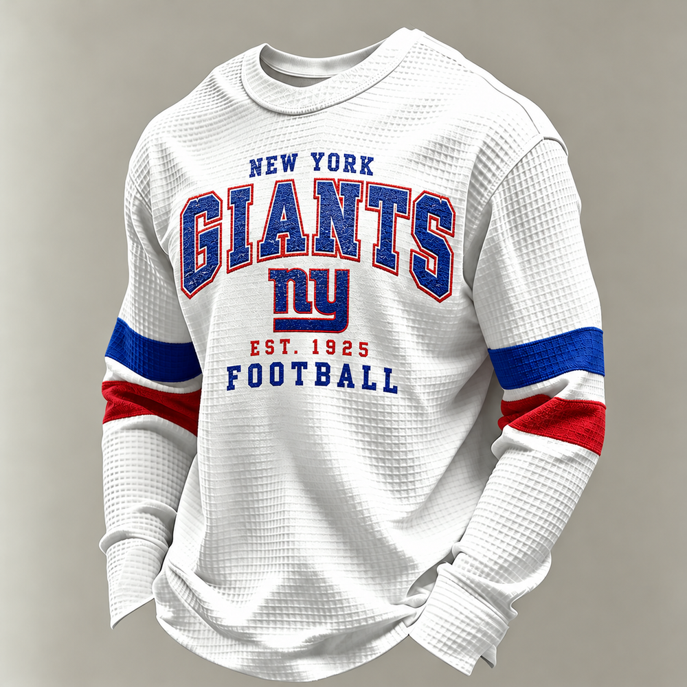 New York Giants Vintage Heritage white waffle long sleeve football fan shirt