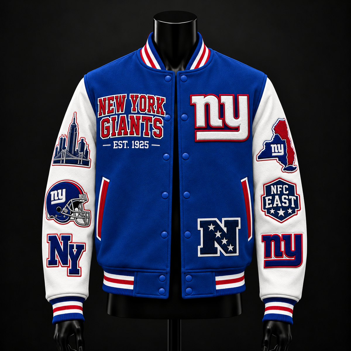 New York Giants NFL football fan waffle long sleeve shirt