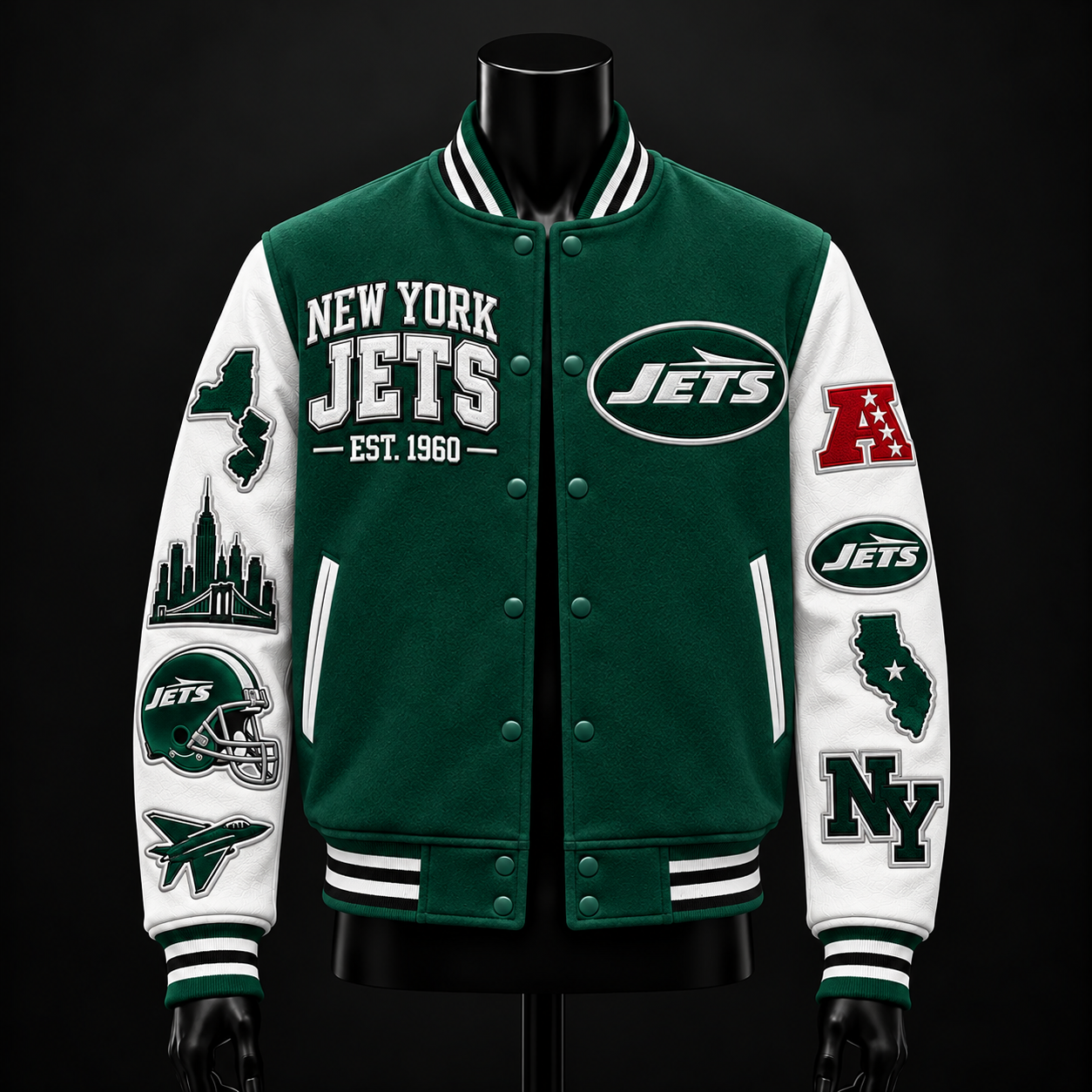 New York Jets NFL football fan waffle long sleeve shirt