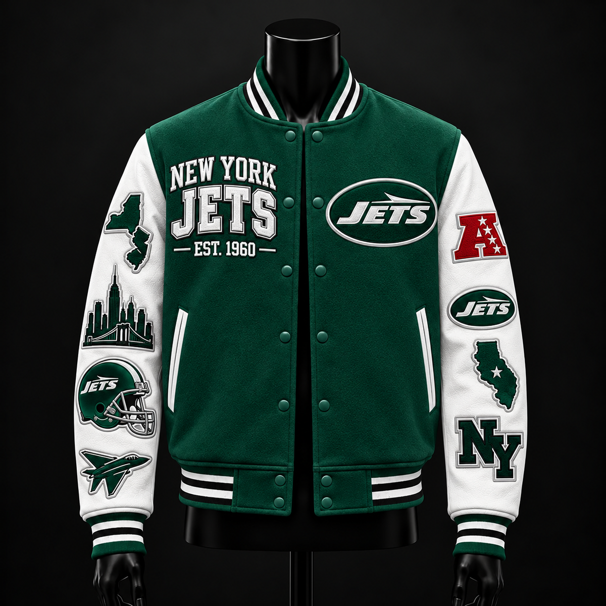 New York Jets NFL football fan waffle long sleeve shirt