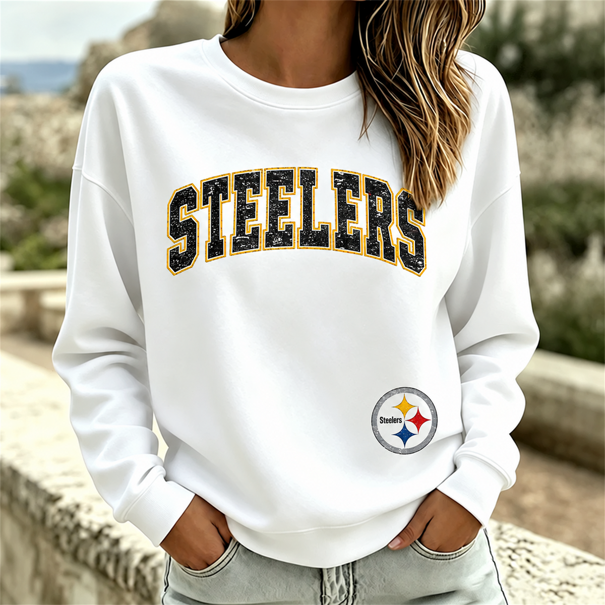 Pittsburgh Steelers NFL football fan waffle long sleeve shirt