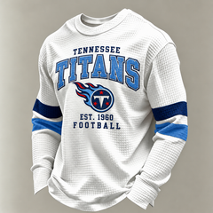 Tennessee Titans Vintage Heritage white waffle long sleeve football fan shirt
