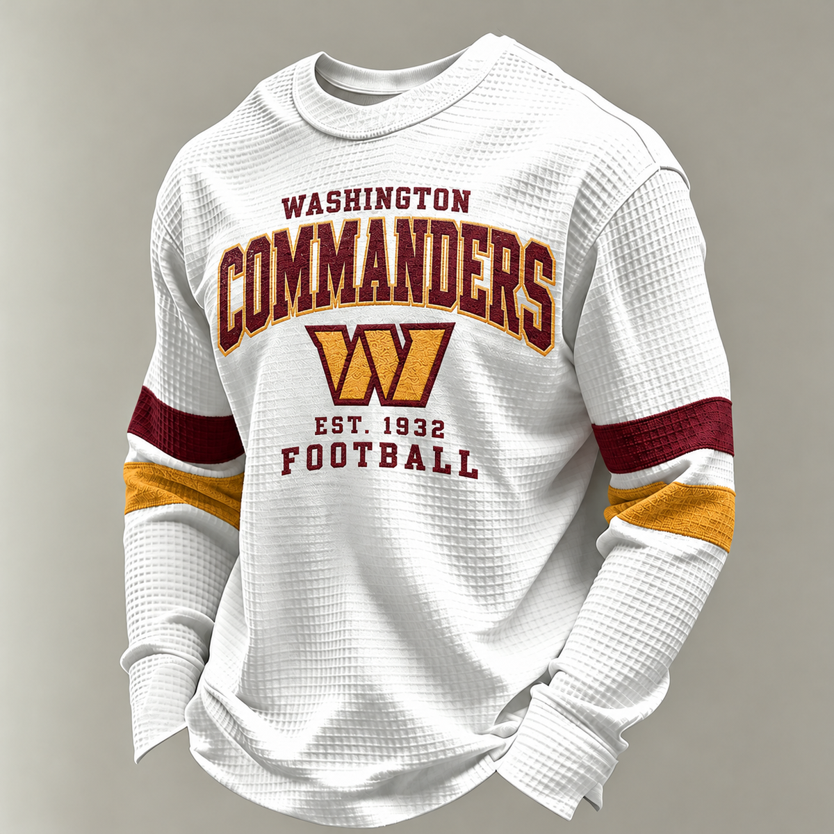 Washington Commanders Vintage Heritage white waffle long sleeve football fan shirt