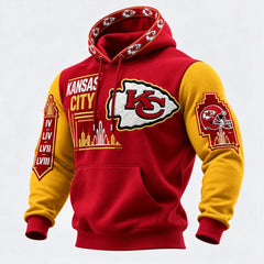 Rugby-print Hooded Sweatshirt