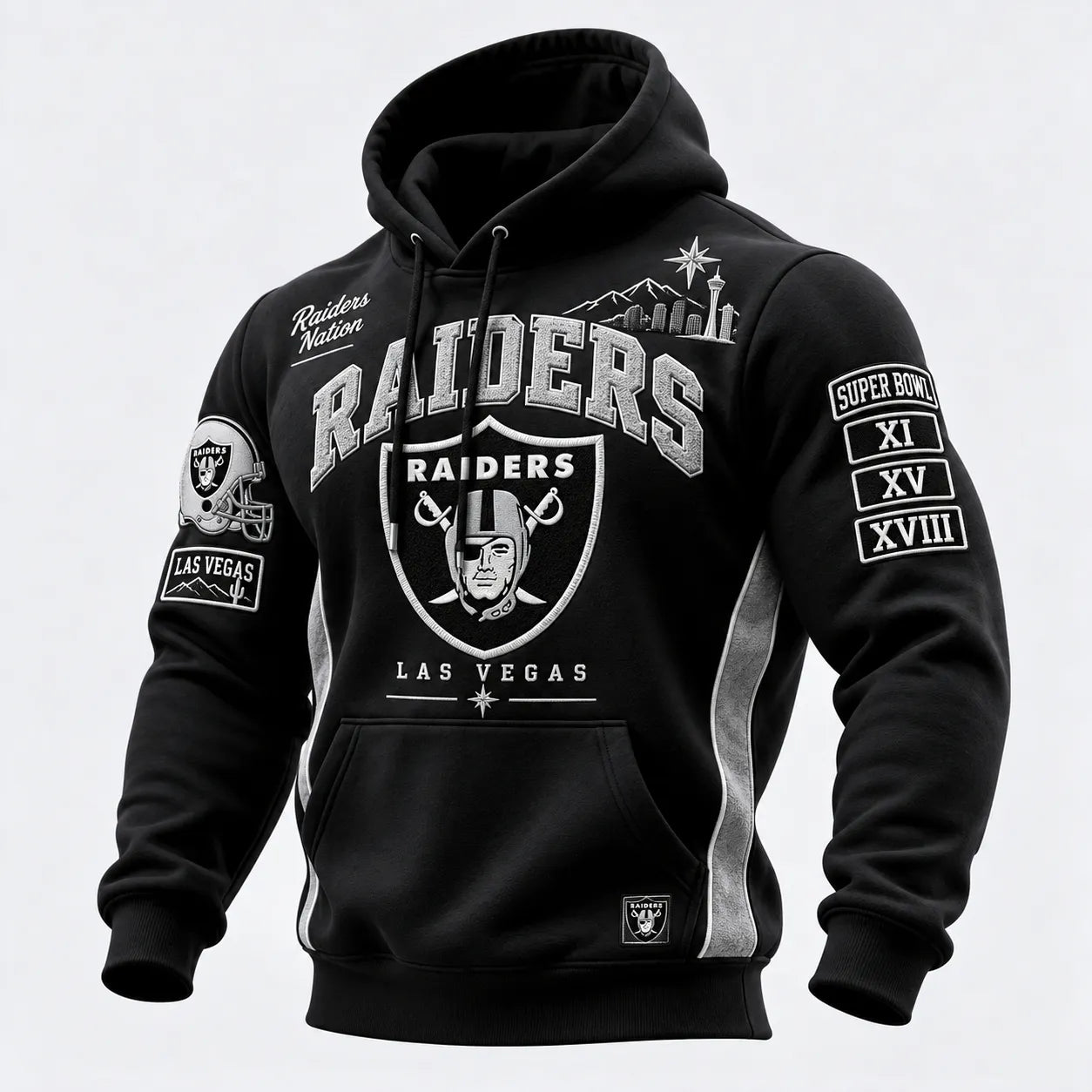 Rugby-print Hooded Sweatshirt