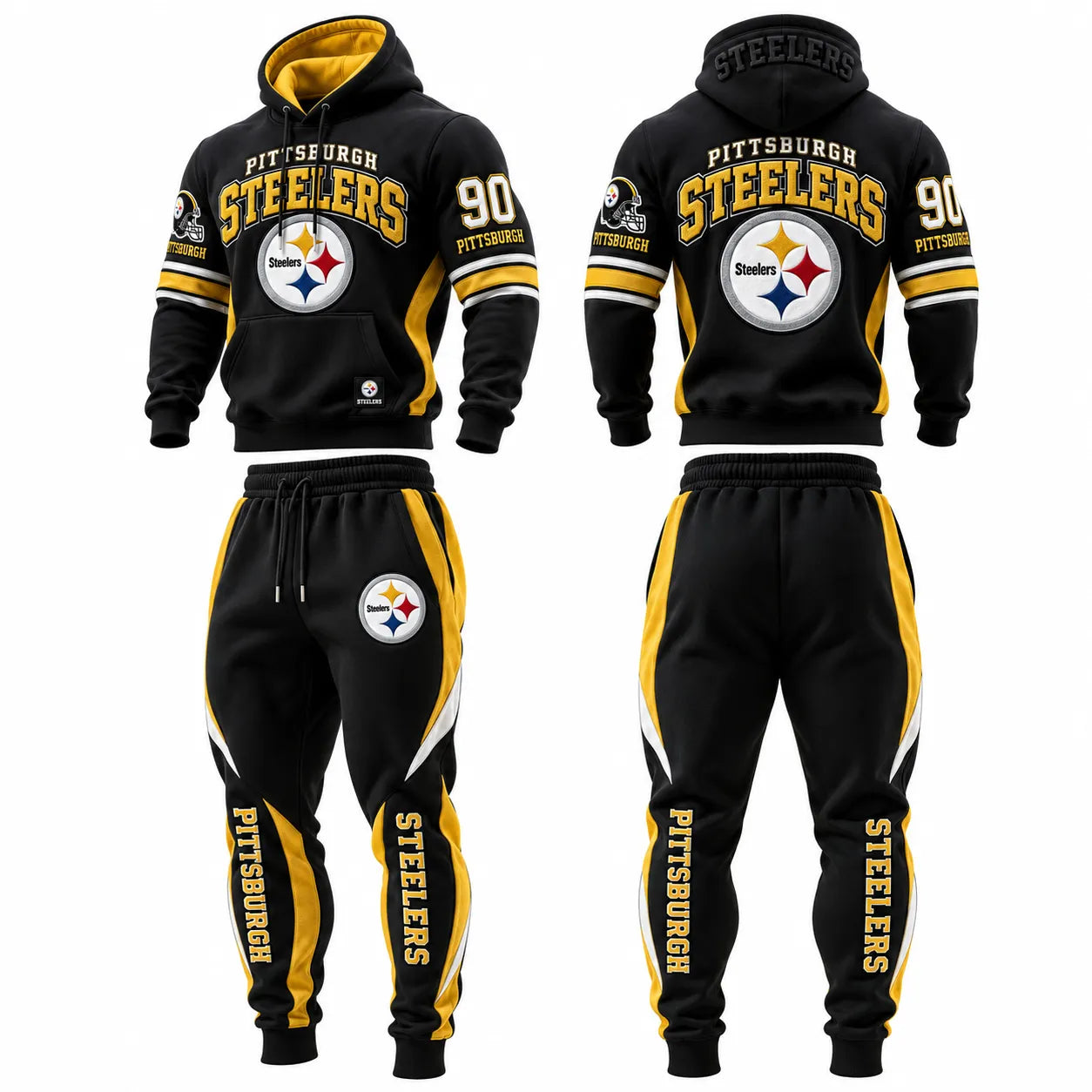 Rugby-print Hoodie And Pants Set