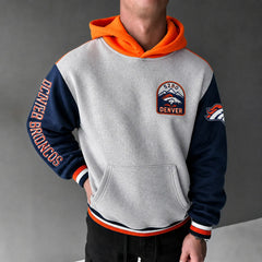 Unisex Casual-chic Rugby-print Hoodie