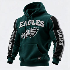Rugby-print Hooded Sweatshirt