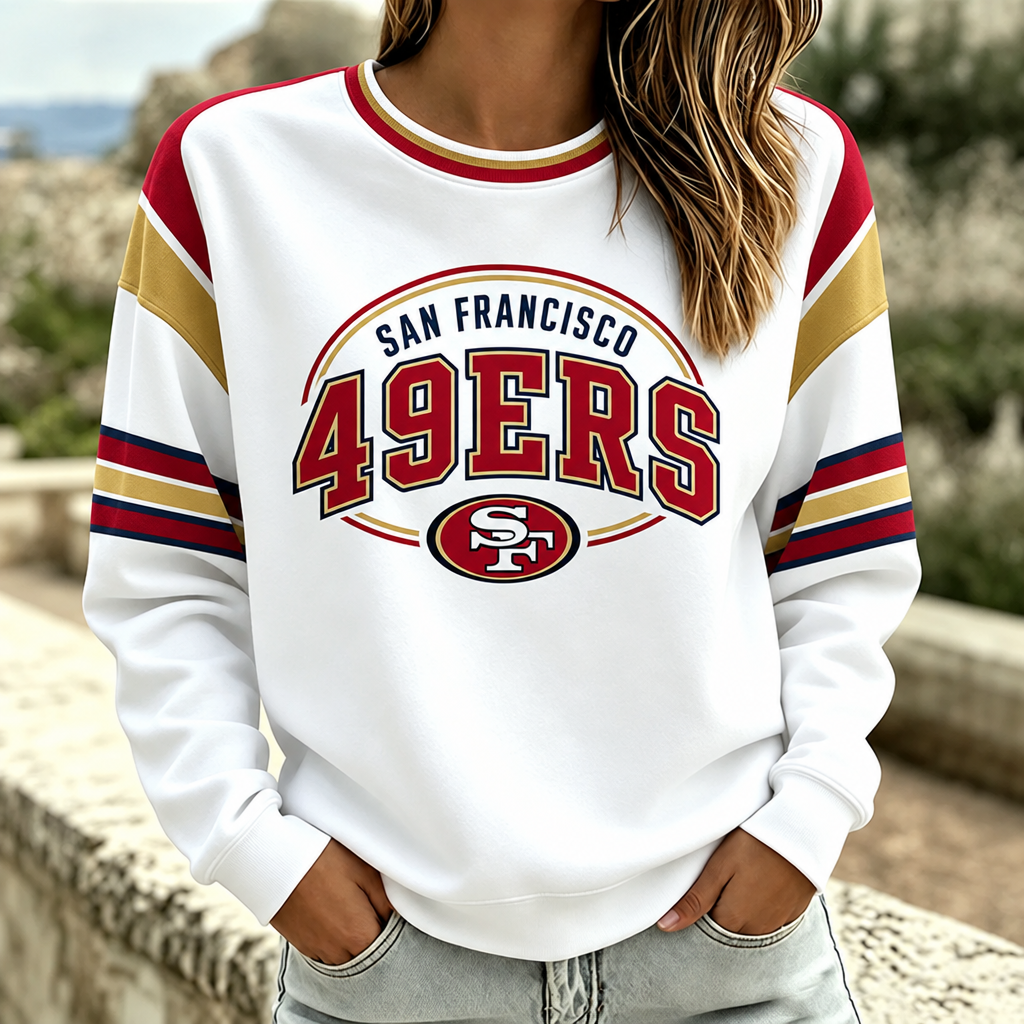 Women's Football Fan Graphic Crewneck Sweatshirt