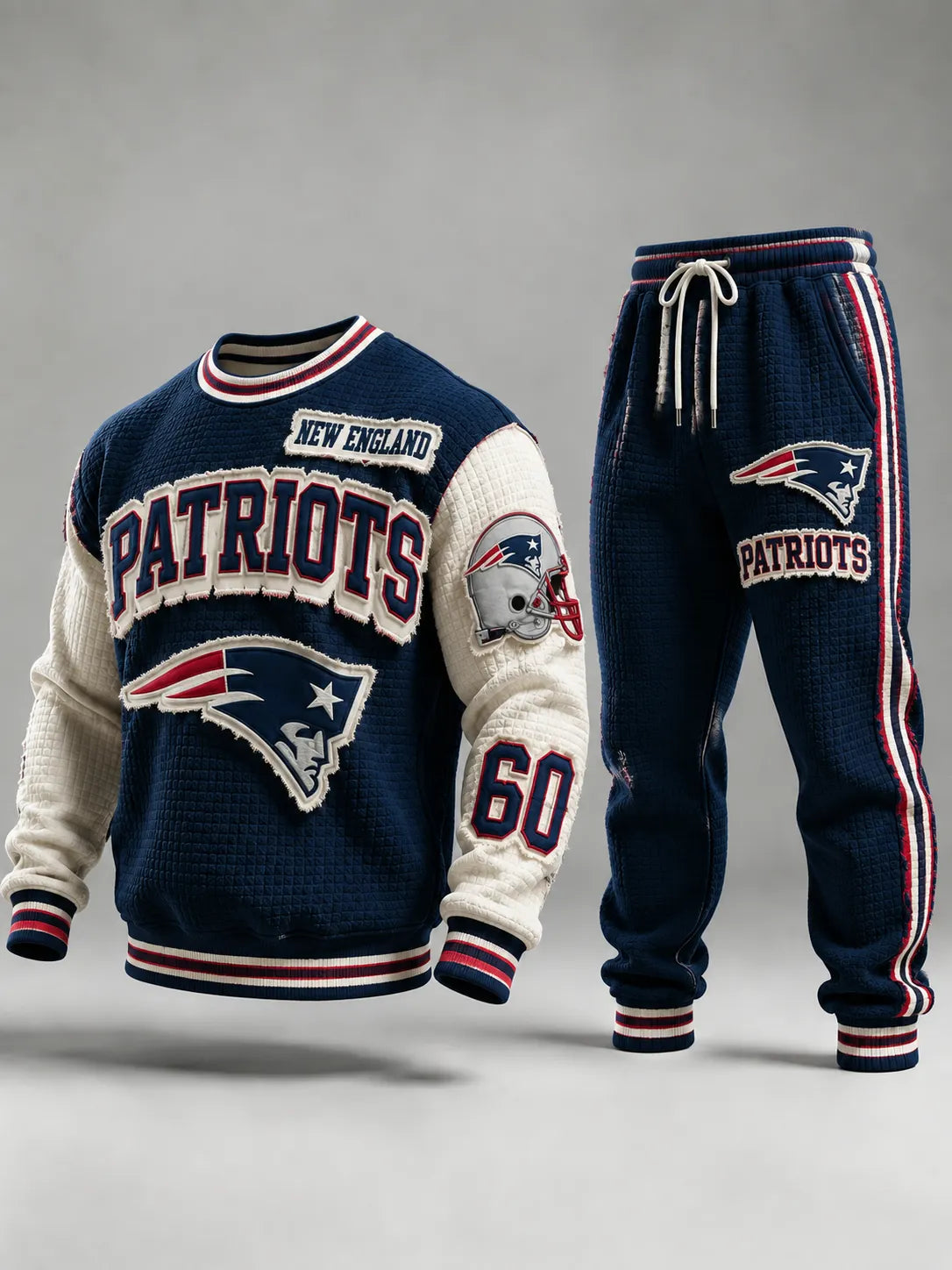Unisex Vintage Football‐Inspired Print Sweatershirt Set