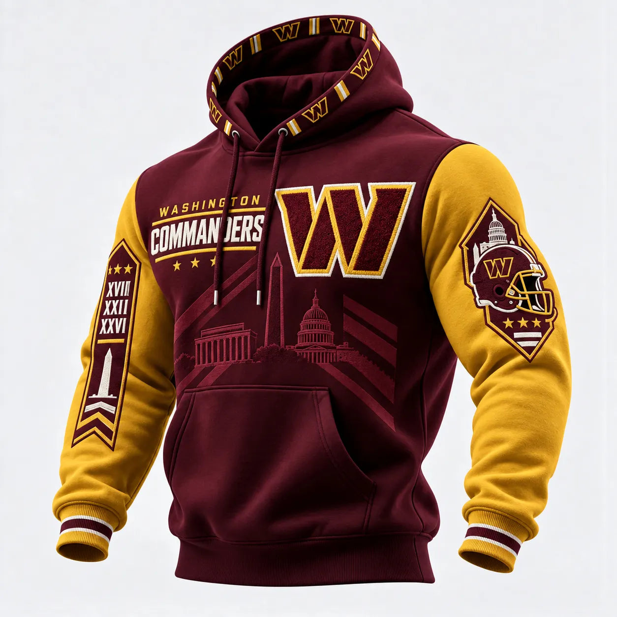 Rugby-print Hooded Sweatshirt