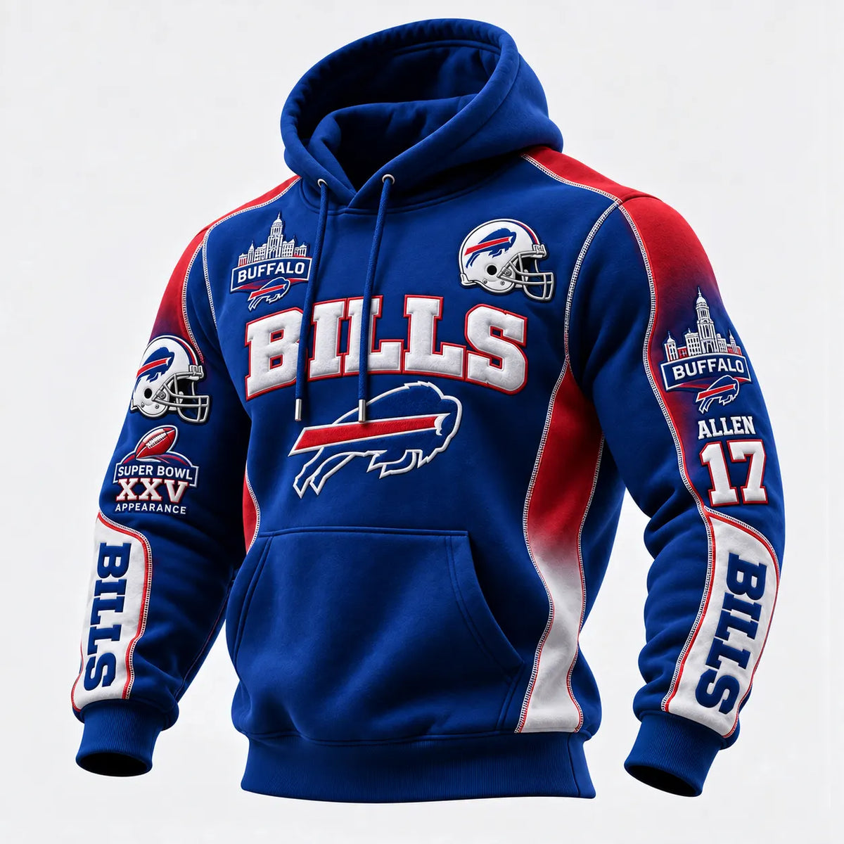 Rugby-print Hooded Sweatshirt