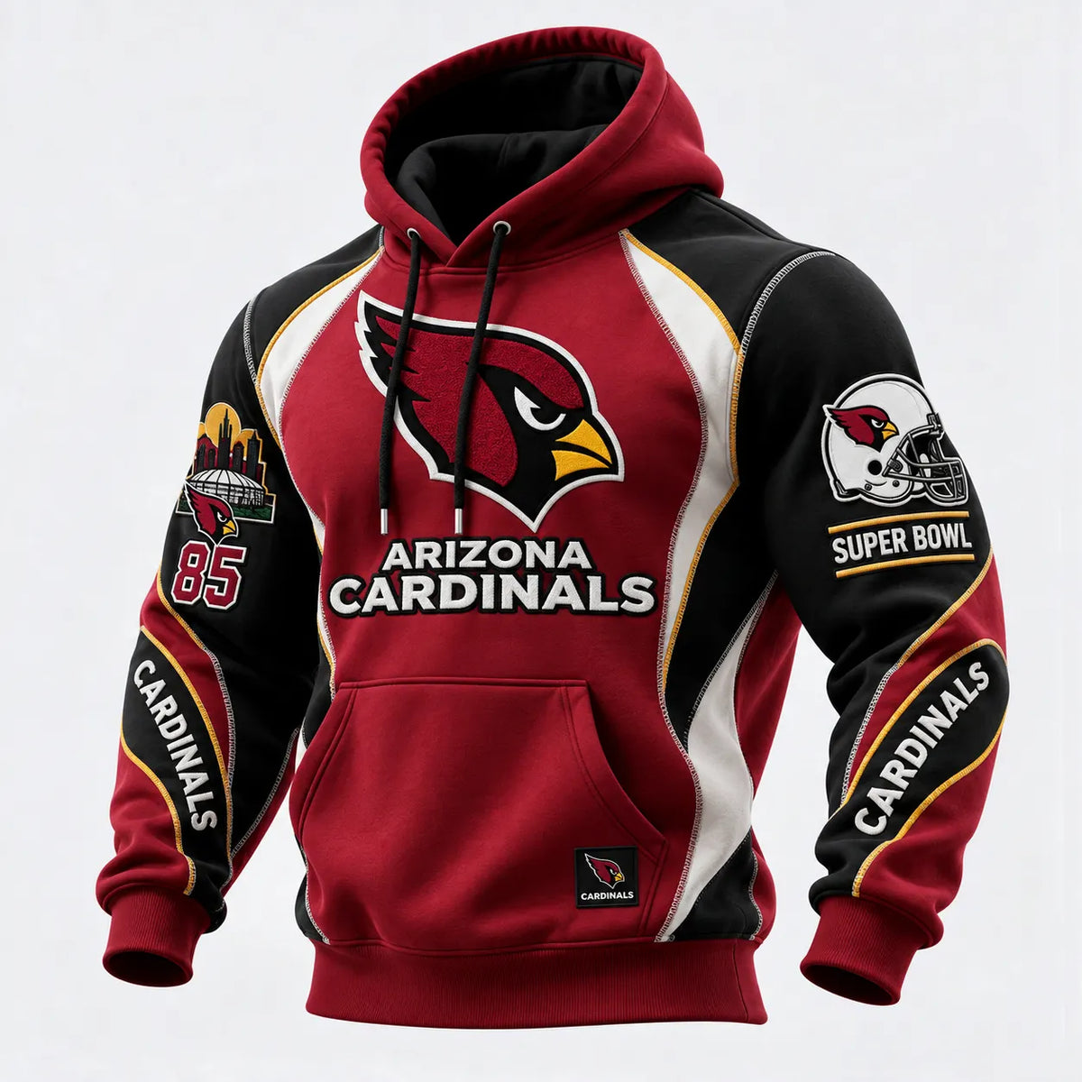 Rugby-print Hooded Sweatshirt
