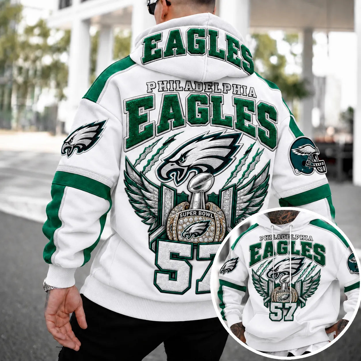 Rugby-print Hoodie