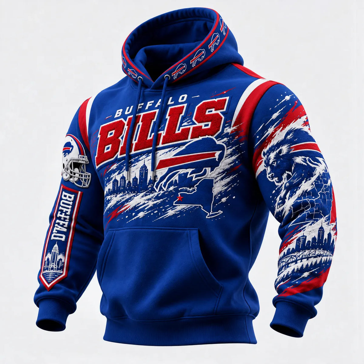 Rugby-print Hooded Sweatshirt