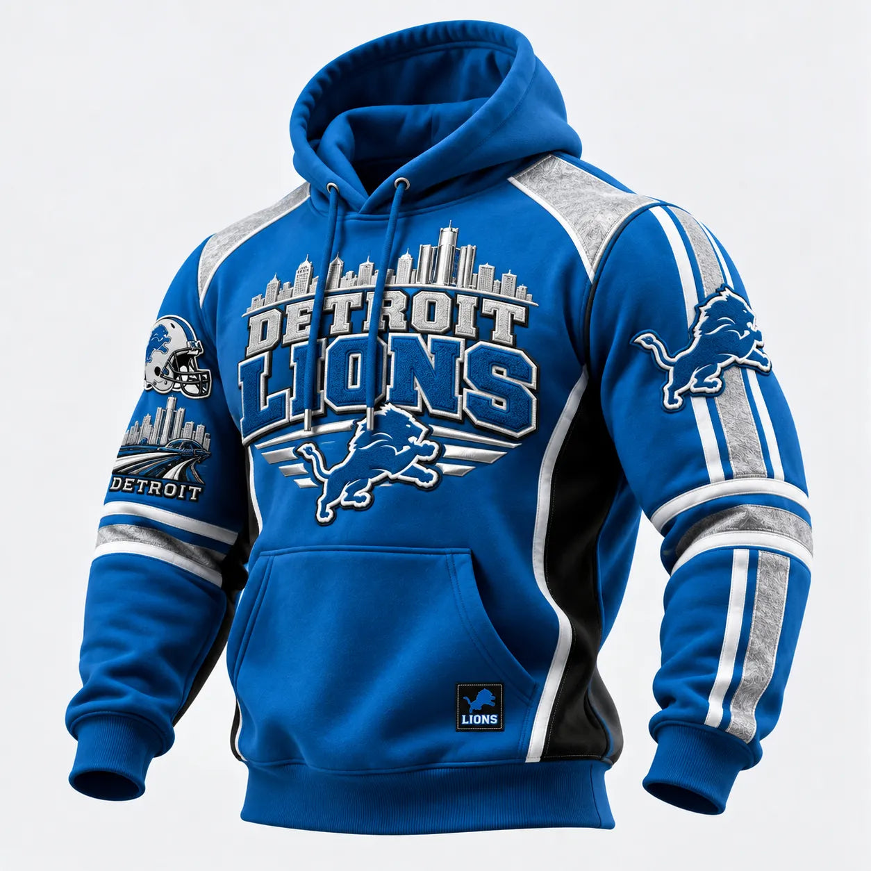 Rugby-print Hooded Sweatshirt