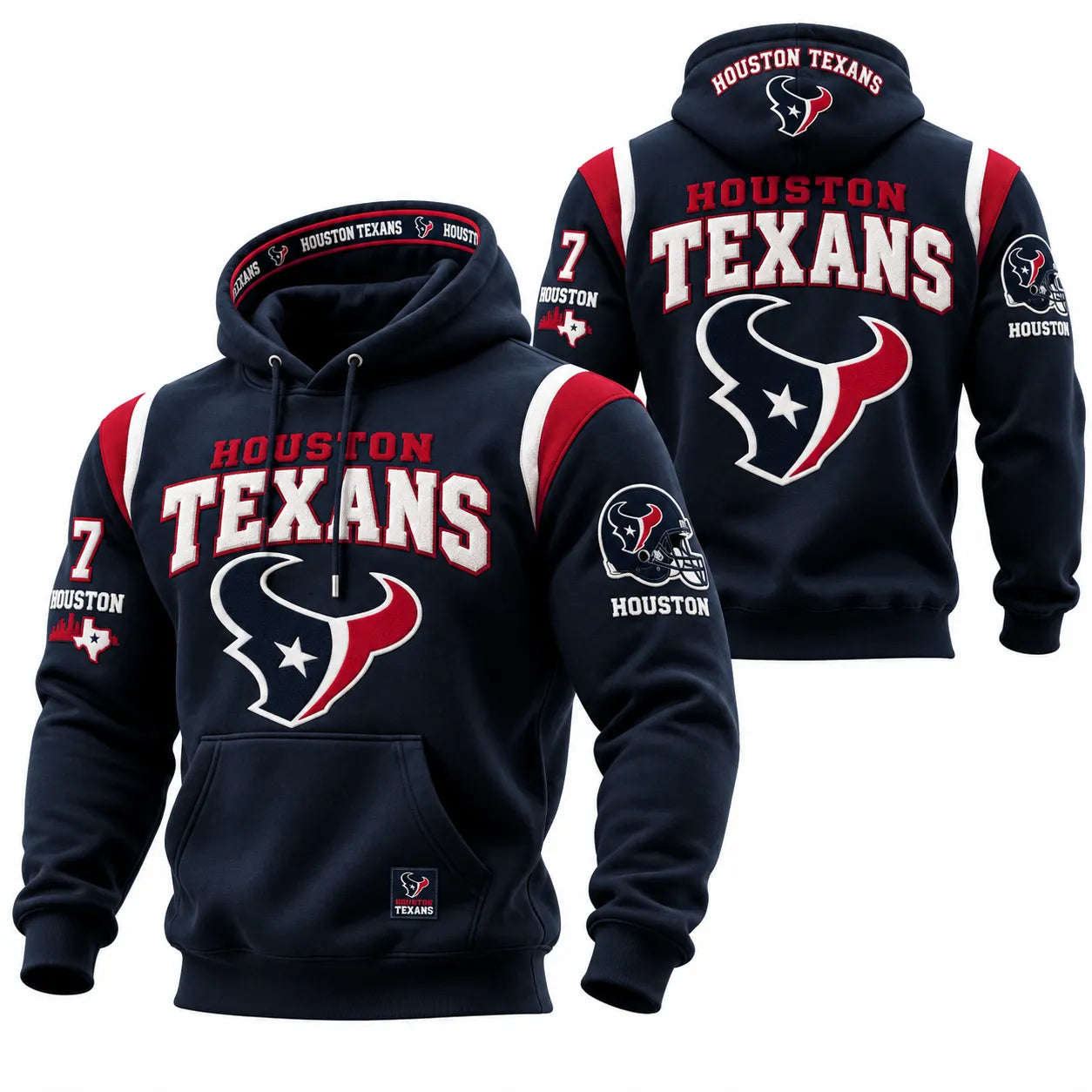Rugby-print Hooded Sweatshirt