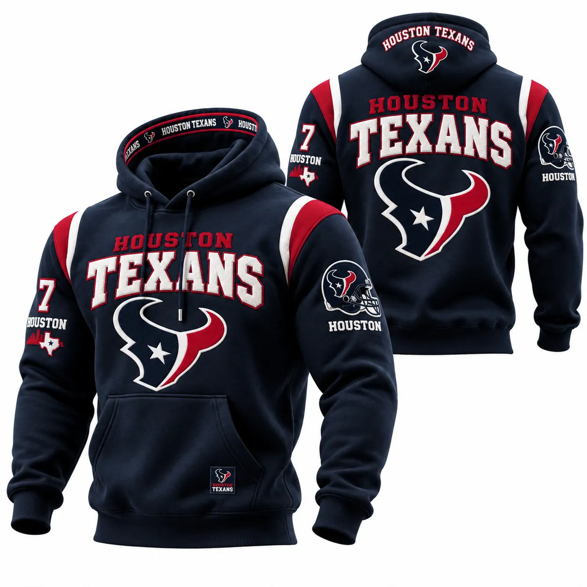 Rugby-print Hooded Sweatshirt