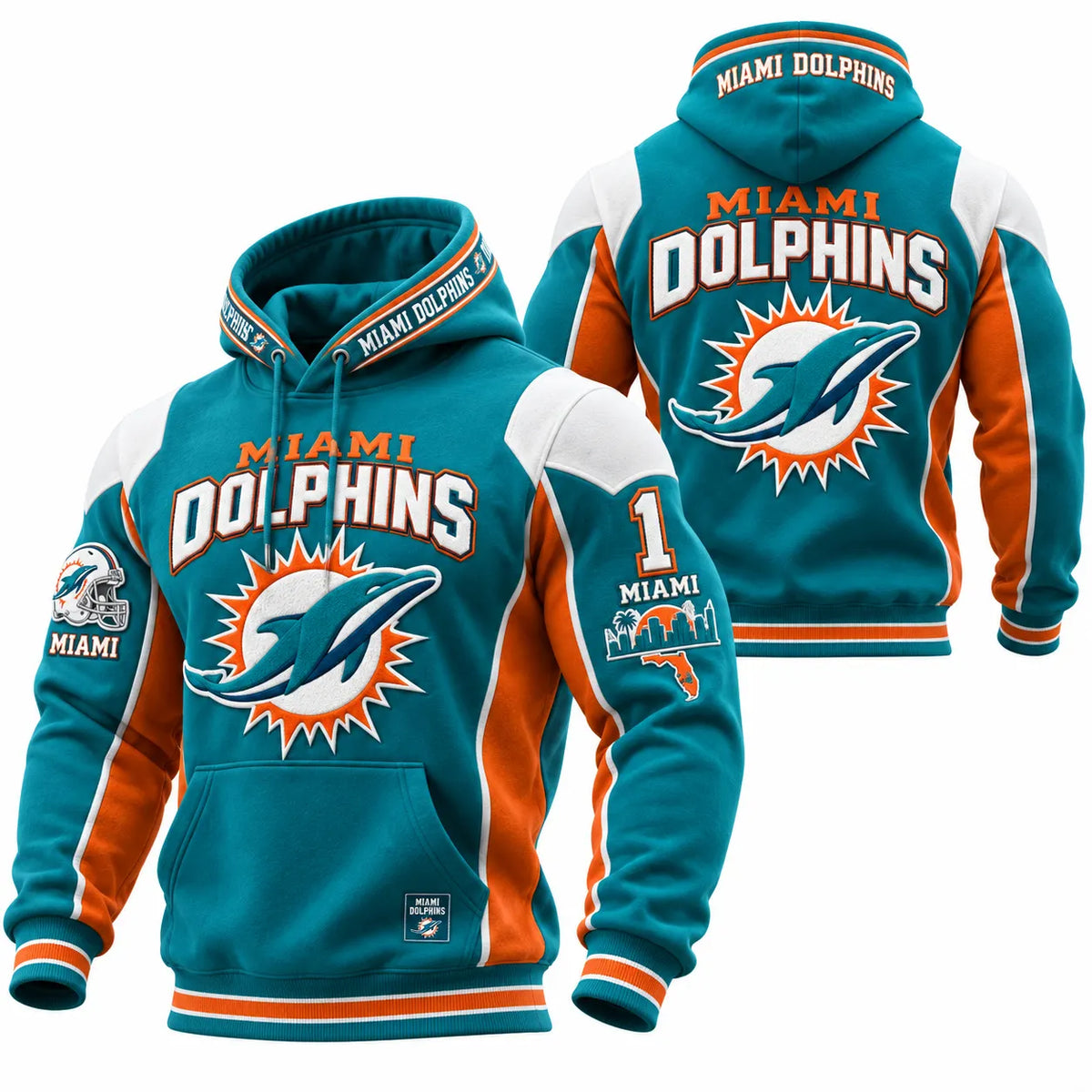 Rugby-print Hooded Sweatshirt