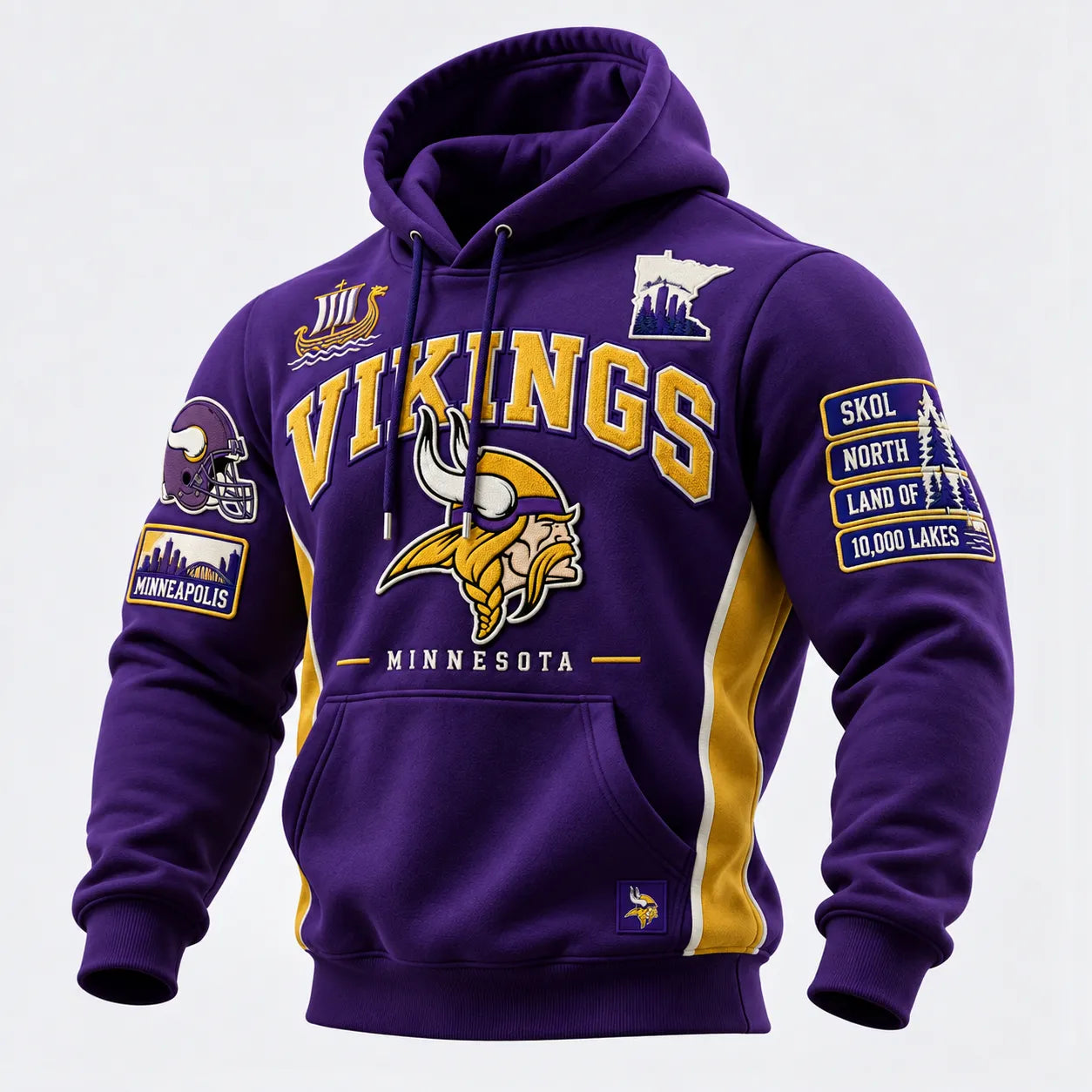 Rugby-print Hooded Sweatshirt